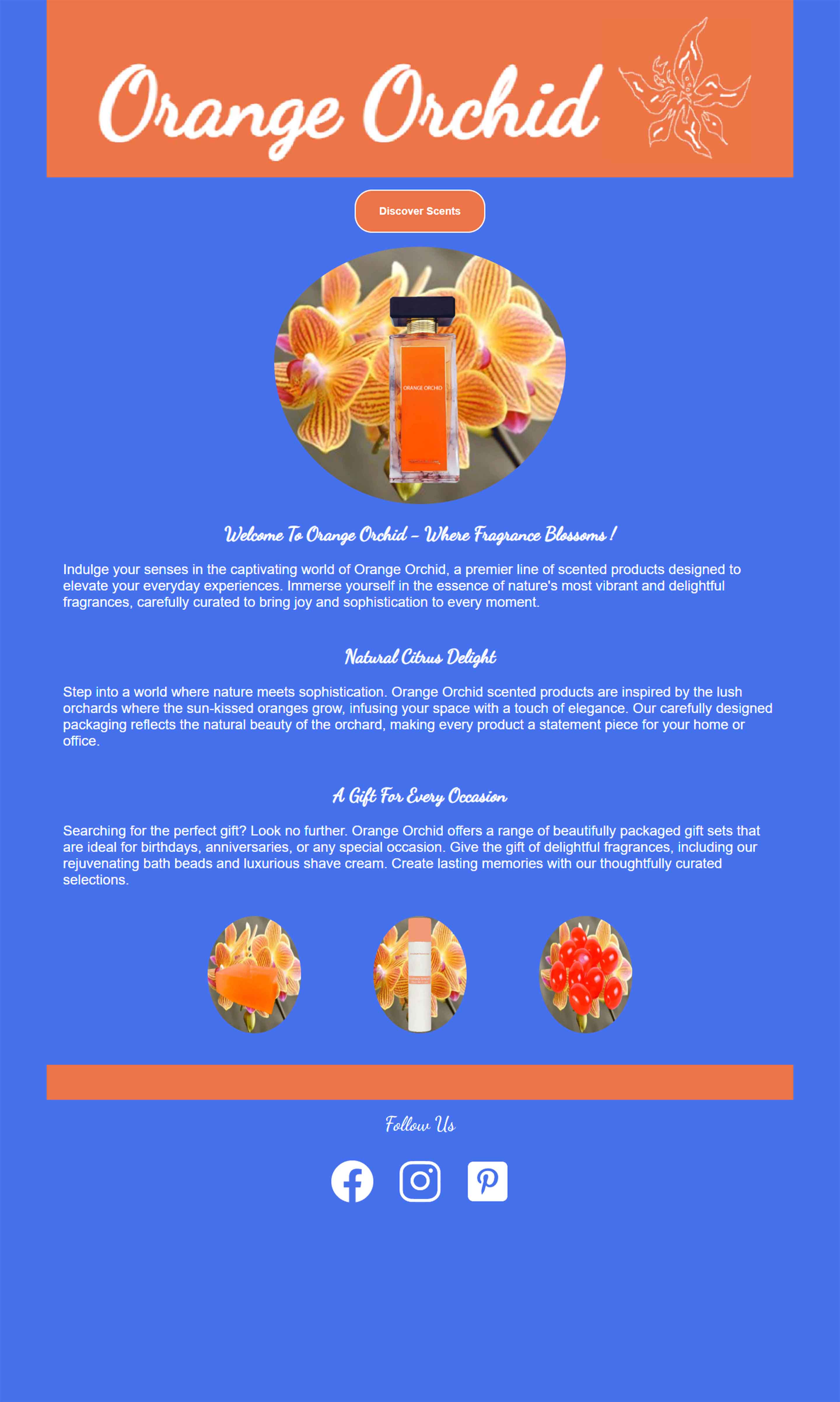 Orange Orchid Landing Page