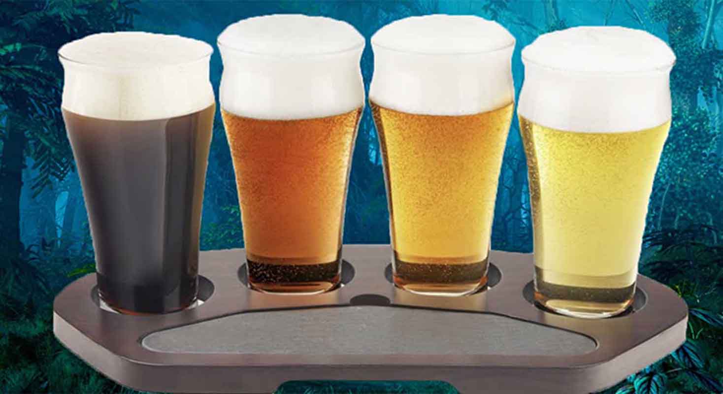 Beer Tray with No Labels and Blue Background